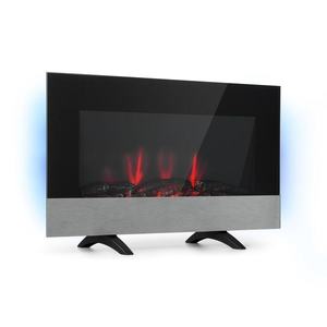 Klarstein Basel Baseline, șemineu electric, 2000 W, 2 nivele, termostat, sticlă, oțel inoxidabil imagine