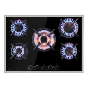 Klarstein Goldflame 5 Prime, plită pe gaz, 5 arzătoare, arzătoare Messing, sticlă ceramică imagine