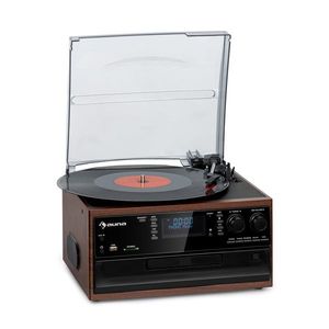 Auna Oakland DAB, sistem stereo retro, DAB+/FM, funcție BT, vinil, CD, casetofon imagine