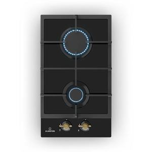 Klarstein Victoria Domino, plită pe gaz, 2 arzătoare, arzătoare Sabaf, plită ceramică, design retro imagine