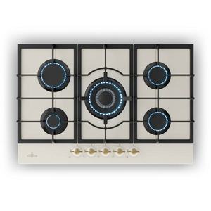 Klarstein Victoria 5, plită pe gaz, 5 arzătoare, arzătoare Sabaf, suprafață din sticlă ceramică, aspect retro imagine