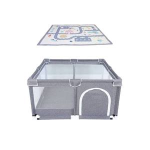 Babify Țarc pentru copii cu covoraș moale și țarc anti-alunecare, potrivit pentru utilizare în interior și exterior, rezistent la înclinare și ușor de asamblat/demontat imagine