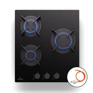 Klarstein Goldflame, plită cu gaz, 3 arzătoare din alamă, oțel inoxidabil imagine