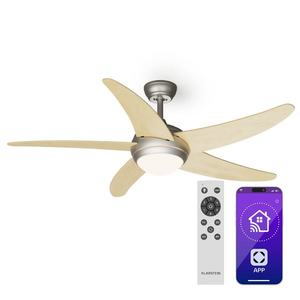 Klarstein Bolero 2 în 1 Smart, ventilator de tavan, Ø 132 cm, lumină 55 W, telecomandă, control prin aplicație, funcționare în două direcții imagine