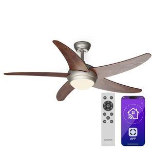 Klarstein Bolero 2 în 1, ventilator de tavan, Ø 132 cm, lumină 55 W, telecomandă, control prin aplicație, funcționare în două direcții imagine
