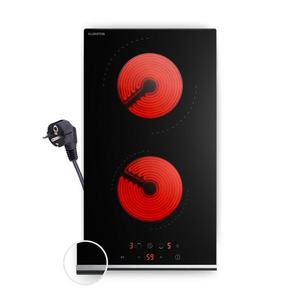 Klarstein Plită vitroceramică Verosteel, Minimalistă, performantă, 2 zone de gătit, 3000 W, 30 cm imagine