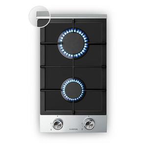 Klarstein Plită pe gaz Verosteel, 2 zone, aprindere electrică, compatibilă cu gaz natural și GPL, 4200 W, 30cm imagine