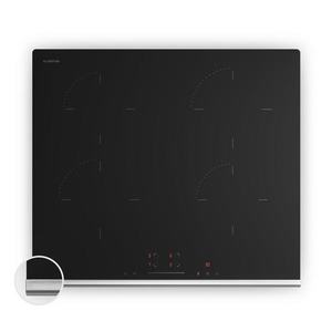 Klarstein Plită cu inducție Verosteel, elegantă, minimalistă, performantă, 4 zone de gătit, 7400 W, 60 cm imagine