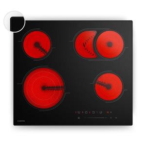 Klarstein Plită vitroceramică Velaire, elegantă, minimalistă, performantă, 4 zone de gătit, 6700 W, 60 cm imagine