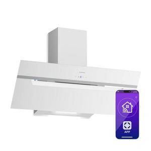 Klarstein BigBite hota înclinată | mod de evacuare a aerului și recirculare | sticlă de siguranță | 417 m³/h | 90 cm imagine