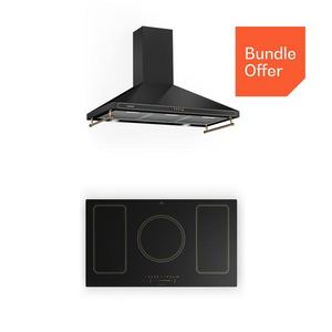 Klarstein Victoria 90 Duo Set Inducție, 90 cm, Plită cu inducție, Hotă de evacuare imagine