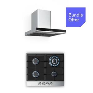 Klarstein Plită pe gaz Verosteel + hotă cu coș Verosteel | oțel inoxidabil | 60 cm imagine