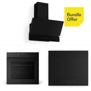 Klarstein Cuptor încorporat Velaire + Plită cu inducție Velaire + Hotă Velaire | 60 cm imagine