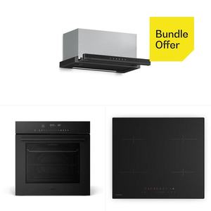 Klarstein Cuptor încorporat Velaire + Plită cu inducție Velaire + Hotă Velaire | 60 cm imagine