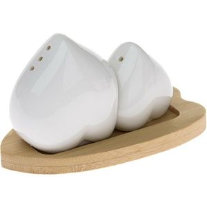 Solniță și piperniță din porțelan cu suport Inimioare imagine