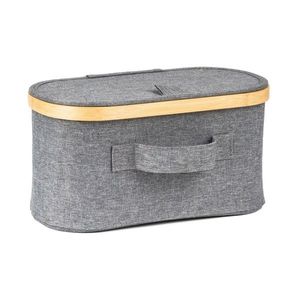 Cutie de depozitare G21 30 x 15 x 15 cm, dinbambus cu capac, gri, gri imagine
