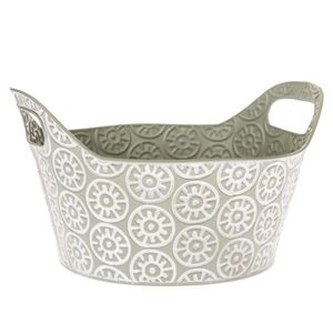 Mască de ghiveci din metal cu mânere Farisa verde, 27 x 15, 5 x 23, 5 cm imagine