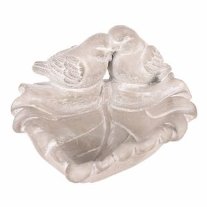 Adăpătoare din beton pentru păsări, frunză, gri, 21 x 17 x 9 cm imagine