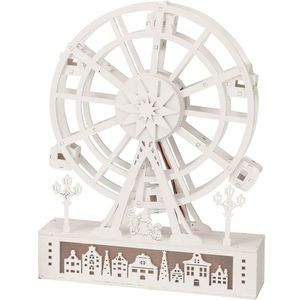 Decorațiune rotativă luminoasă de Crăciun Orașul, 26, 5 x 5, 5 x 20 cm, 4x LED, lemn imagine