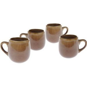 Set de 4 căni ceramice Warm 100 ml, maro, maro imagine