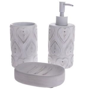 Set de accesorii de baie din ciment Lavabo 3 piese, alb imagine