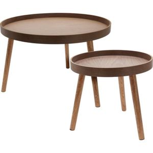 Set de măsuțe de cafea, nuc închis, 2 buc. imagine