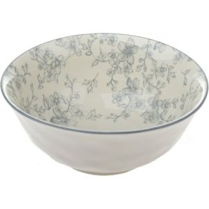 Bol de servire din ceramică Flori delicate 20 cm, gri, gri imagine