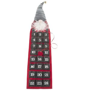 Calendar de Advent din textil Spiriduș, negru, 20 x 75 cm imagine