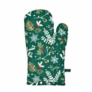 Mănușă de bucătărie Crăciun verde, 18 x 28 cm imagine
