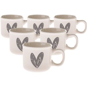 Set de 6 căni ceramice Iniioară I, 90 ml, gri imagine