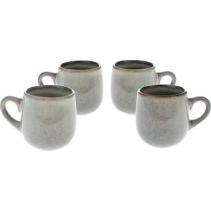 Set de 4 căni ceramice Warm 100 ml, gri, gri imagine