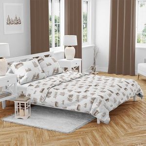 Lenjerie de pat din bumbac de Crăciun Peisaj de iarnă, 140 x 200 cm, 70 x 90 cm imagine