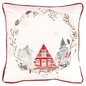 Pernă cu motiv de Crăciun din catifea, 45 x 45 cm imagine