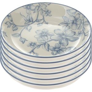 Set of 6 dessert plates Delicate Flowers 10 cm, blue, albastru imagine