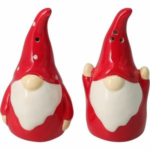 Solniță și piperniță de Crăciun din ceramică Spiriduș de Crăciun imagine