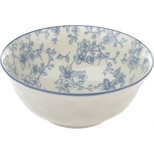 Bol de servire din ceramică Flori delicate 20cm, albastră, albastru imagine
