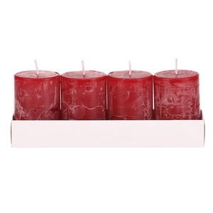 Set de lumânări, roșu, 4 bucăți, parafină imagine