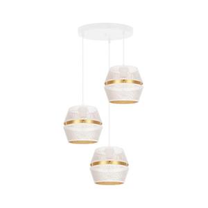 Lustră pe cablu PARIS 3xE27/60W/230V d. 45 cm albă/aurie imagine