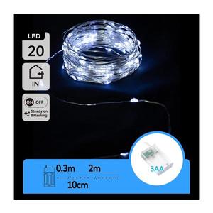 Instalație LED de Crăciun 20xLED/3xAA 2, 3m alb rece imagine