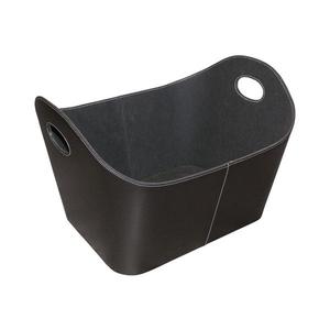 Coș din plastic cu mânere pentru lemne 35x55 cm negru imagine