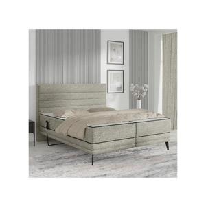 Pat tapițat reglabil electric MILA 160x200 cm, gri, cu saltele imagine