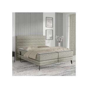 Pat reglabil electric tapițat MILA, 180 x 200 cm, gri, cu saltele imagine