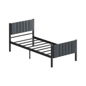 Pat metalic individual LUNOR 90 x 200 cm, antracit, capacitate de încărcare 120 kg imagine