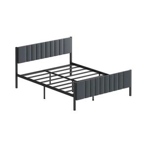 Pat metalic dublu LUNOR 120x200 cm, antracit, capacitate de încărcare 120 kg imagine