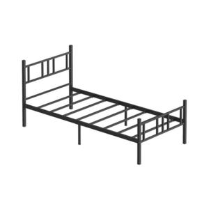 Pat metalic pentru o persoană PIRON 90 x 200 cm, negru, capacitate de încărcare 120 kg imagine