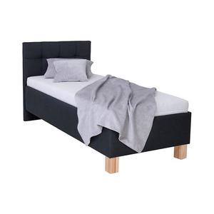 Pat tapițat cu spațiu de depozitare MARIA ONE 90x200 cm, fără saltea, antracit imagine