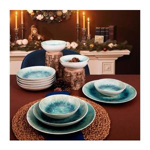 Set de veselă din porțelan, 18 piese, albastru imagine