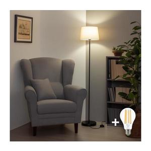Brilagi Lampadar LED CERIA, 1xE27/40W/230V, Ø 30 cm, bej/negru imagine
