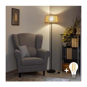 Brilagi - Lampă de podea LED CERIA 1xE27/40W/230V Ø 35 cm bej/negru imagine