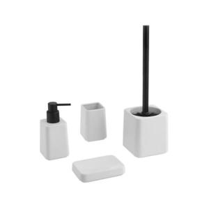 Sapho - Set de baie 4 piese alb/negru imagine